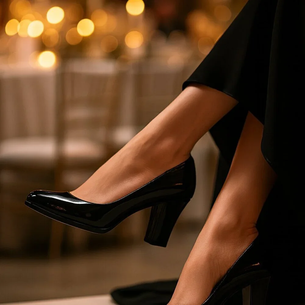 Class! Cole Haan Black Patent Leather Heels - Sz 6 EUC